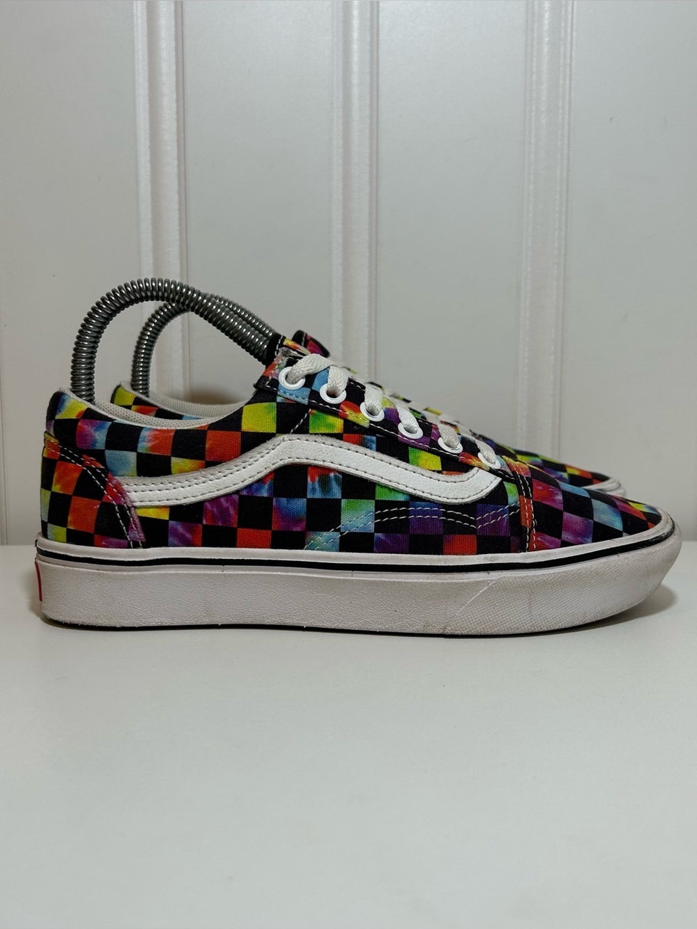 Vans old skool checkerboard rainbow black comfycush multicolor